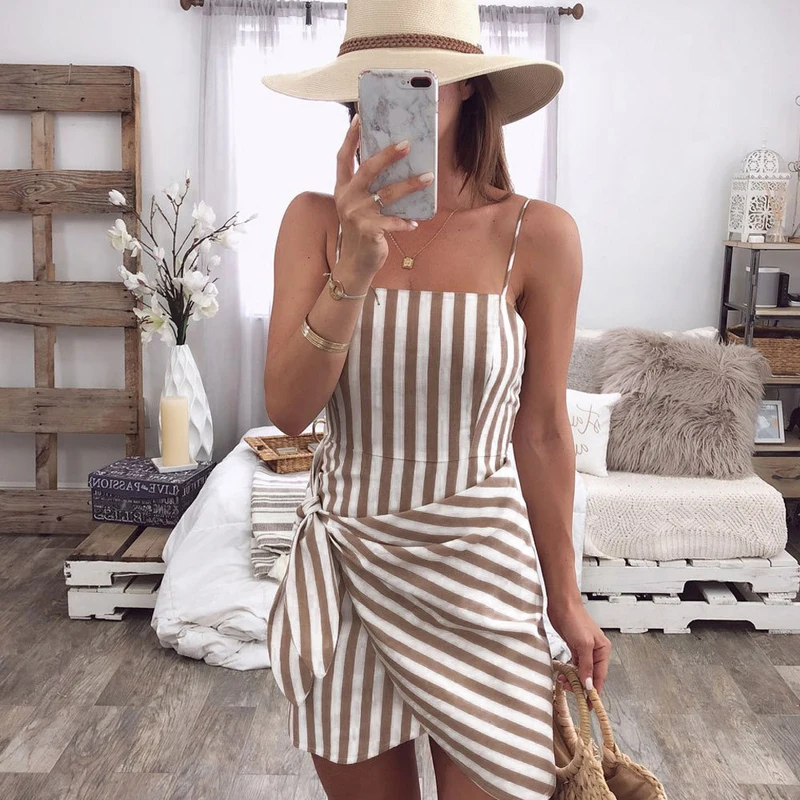 Sling Sexy Dress Casual Fashion Straight New Style Sexy Women Derss Striped Lace Up Summer Women Party Dresses
Sling Sexy Dress Casual Fashion Straight New Style Sexy Women Derss Striped Lace Up Summer Women Party Dresses