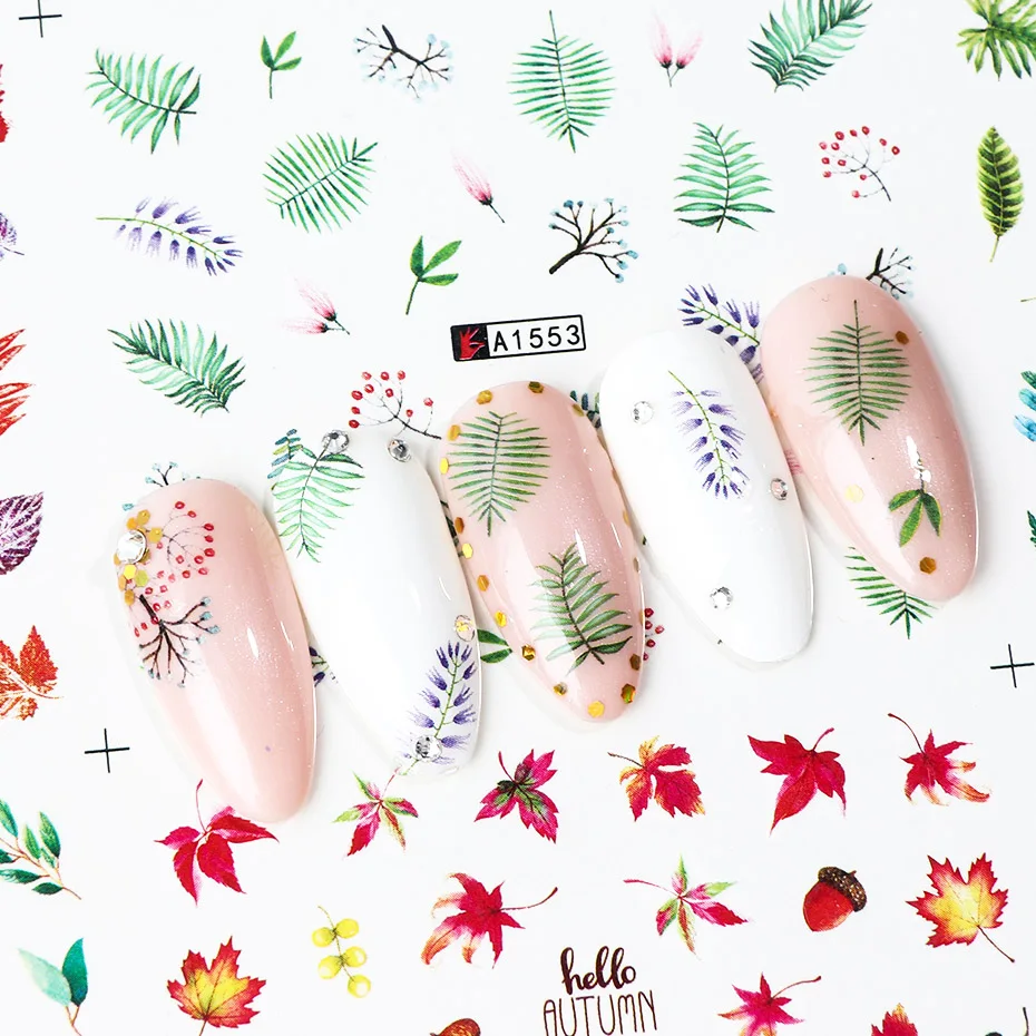 12pcs Flower Leaf Tree Green Nail Stickers Maple Nail Decals Summer Colorful Water Transfer Sliders DIY Decoration JIA1549-1560
12pcs Flower Leaf Tree Green Nail Stickers Maple Nail Decals Summer Colorful Water Transfer Sliders DIY Decoration JIA1549-1560