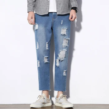 2019 New Mens Distressed Jeans Fashion Ripped Jeans Men Hollow Beggar Cropped Jeans Man Cowboys Pants Hiphop Straight Streetwear
2019 New Mens Distressed Jeans Fashion Ripped Jeans Men Hollow Beggar Cropped Jeans Man Cowboys Pants Hiphop Straight Streetwear