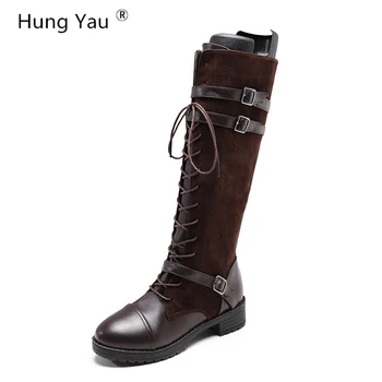 Hung Yau Over-the-Knee Boots Party Trendy Style Lace-Up Zipper Square Heel Women Shoes Woman Long Leather Boots Plus Size 35-43
Hung Yau Over-the-Knee Boots Party Trendy Style Lace-Up Zipper Square Heel Women Shoes Woman Long Leather Boots Plus Size 35-43