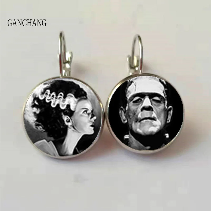 Traditional Frankenstein and His Bride Stud Earrings Handmade Glass Dome Bride of Frankenstein Earring
Traditional Frankenstein and His Bride Stud Earrings Handmade Glass Dome Bride of Frankenstein Earring
