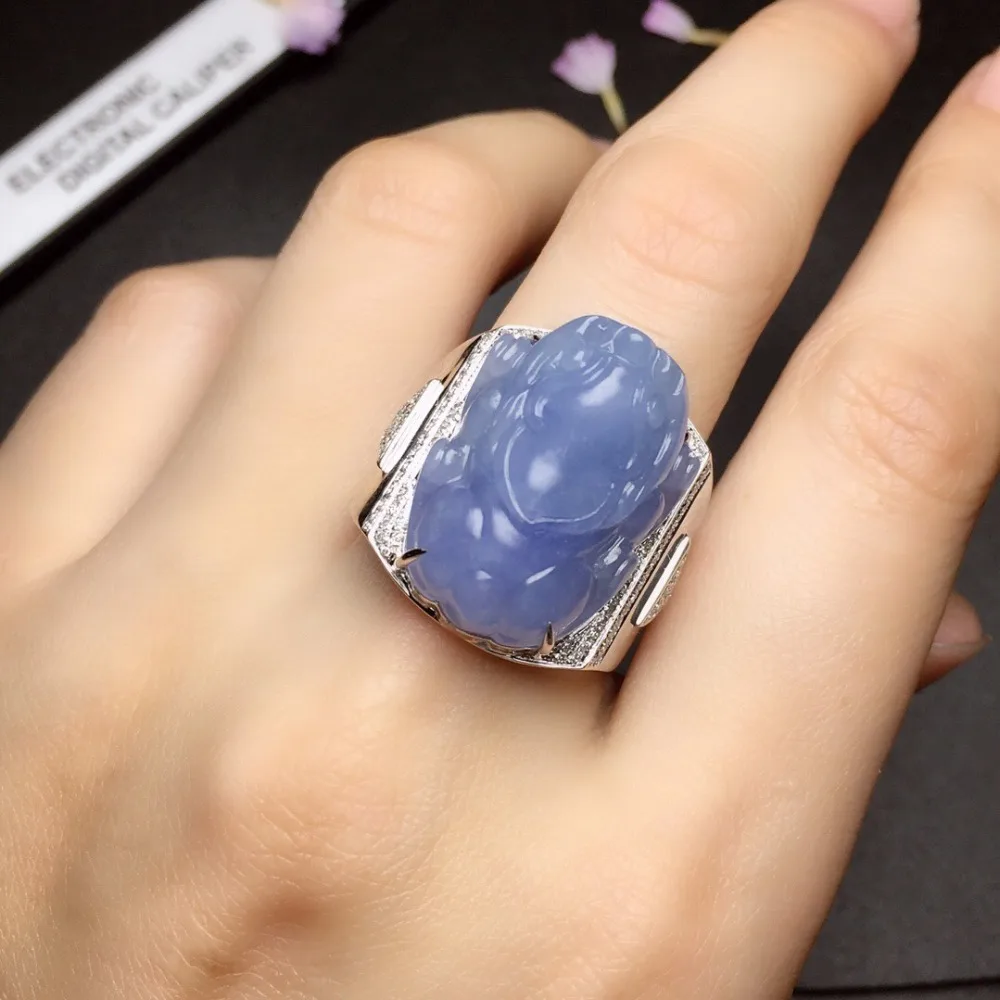 Fine Jewelry 18K White Gold Real Natural Purple Jade Burma Origin Saddle Wedding Engagement Male Rings for MEN Fine Ring
Fine Jewelry 18K White Gold Real Natural Purple Jade Burma Origin Saddle Wedding Engagement Male Rings for MEN Fine Ring