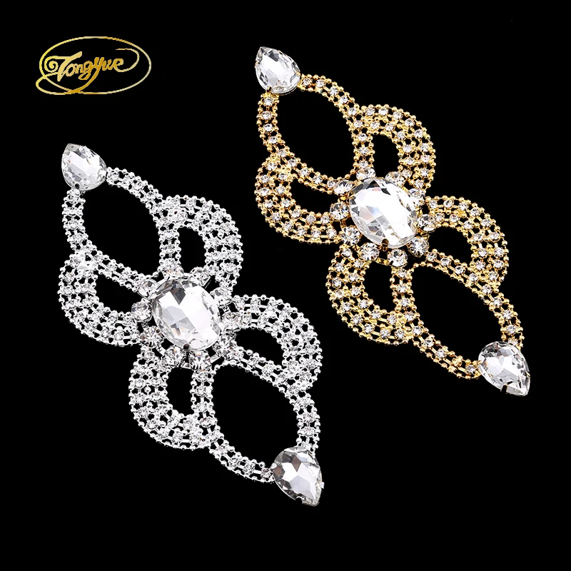 14*6cm Gold And Silver Color Style Glass Alloy DIY Sewing Decals Wedding Dress Decoration Rhinestone Crafts
14*6cm Gold And Silver Color Style Glass Alloy DIY Sewing Decals Wedding Dress Decoration Rhinestone Crafts
