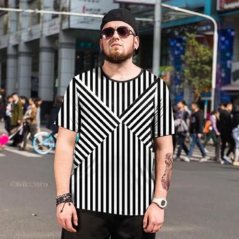 2018 new Fashion large size men's summer men's T-shirt Ice silk stripes plus fertilizer plus Black and white striped T-shirt 6XL
2018 new Fashion large size men's summer men's T-shirt Ice silk stripes plus fertilizer plus Black and white striped T-shirt 6XL