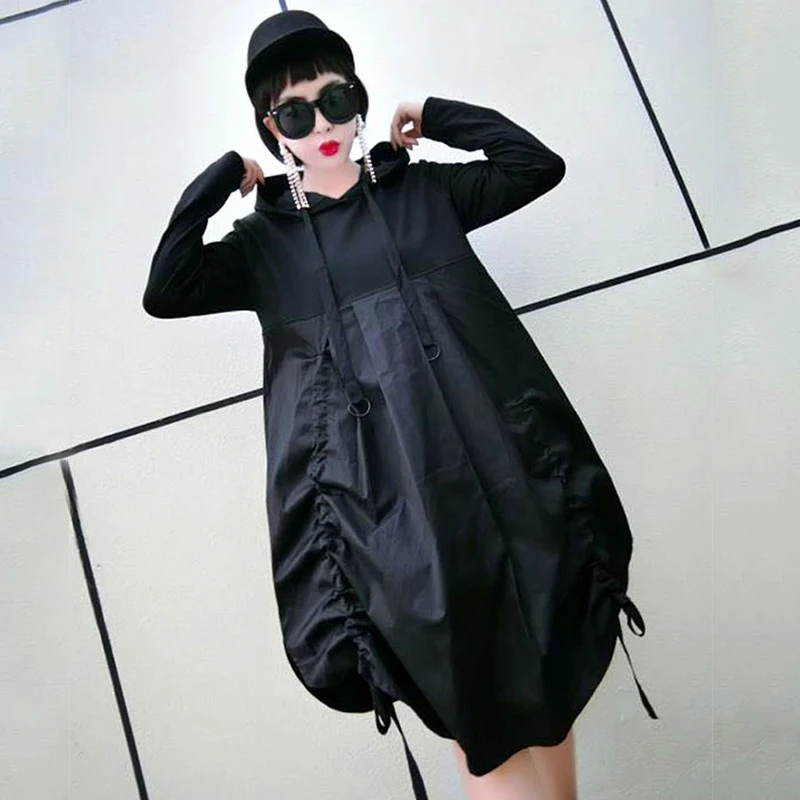 Spring Autumn New Women Dress 2019 Womens Hooded Collar Long Sleeve Casual Style Large size 6XL Dress Female Korean Loose dress
Spring Autumn New Women Dress 2019 Womens Hooded Collar Long Sleeve Casual Style Large size 6XL Dress Female Korean Loose dress