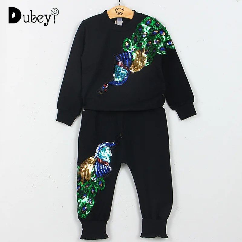 New Boutique Tracksuit Outfits Long Sleeve T-shirt Trousers Sports Two-piece Suit Peacock Sequins Embroidery Outfit Sets
New Boutique Tracksuit Outfits Long Sleeve T-shirt Trousers Sports Two-piece Suit Peacock Sequins Embroidery Outfit Sets