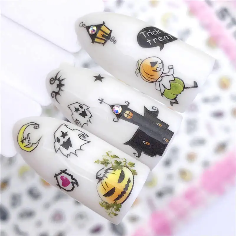 YZWLE 1 PC New Arrivial Halloween Pumpkin Series 3D Sticker Tips Shiny Decoration DIY Adhesive Nail Art Decorations
YZWLE 1 PC New Arrivial Halloween Pumpkin Series 3D Sticker Tips Shiny Decoration DIY Adhesive Nail Art Decorations