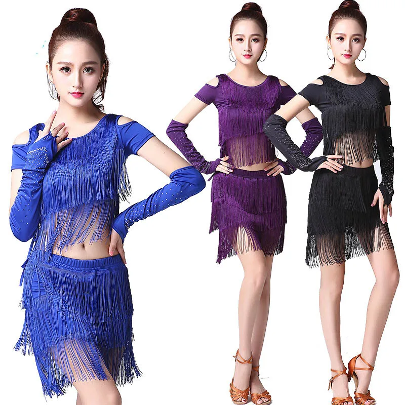 Adult Women's Latin Dance Set Tassel Tops+Skirt Suit Salsa Dance Fringe Dress Stage Costumes Tassels Cha Cha Ballroom dresses
Adult Women's Latin Dance Set Tassel Tops+Skirt Suit Salsa Dance Fringe Dress Stage Costumes Tassels Cha Cha Ballroom dresses