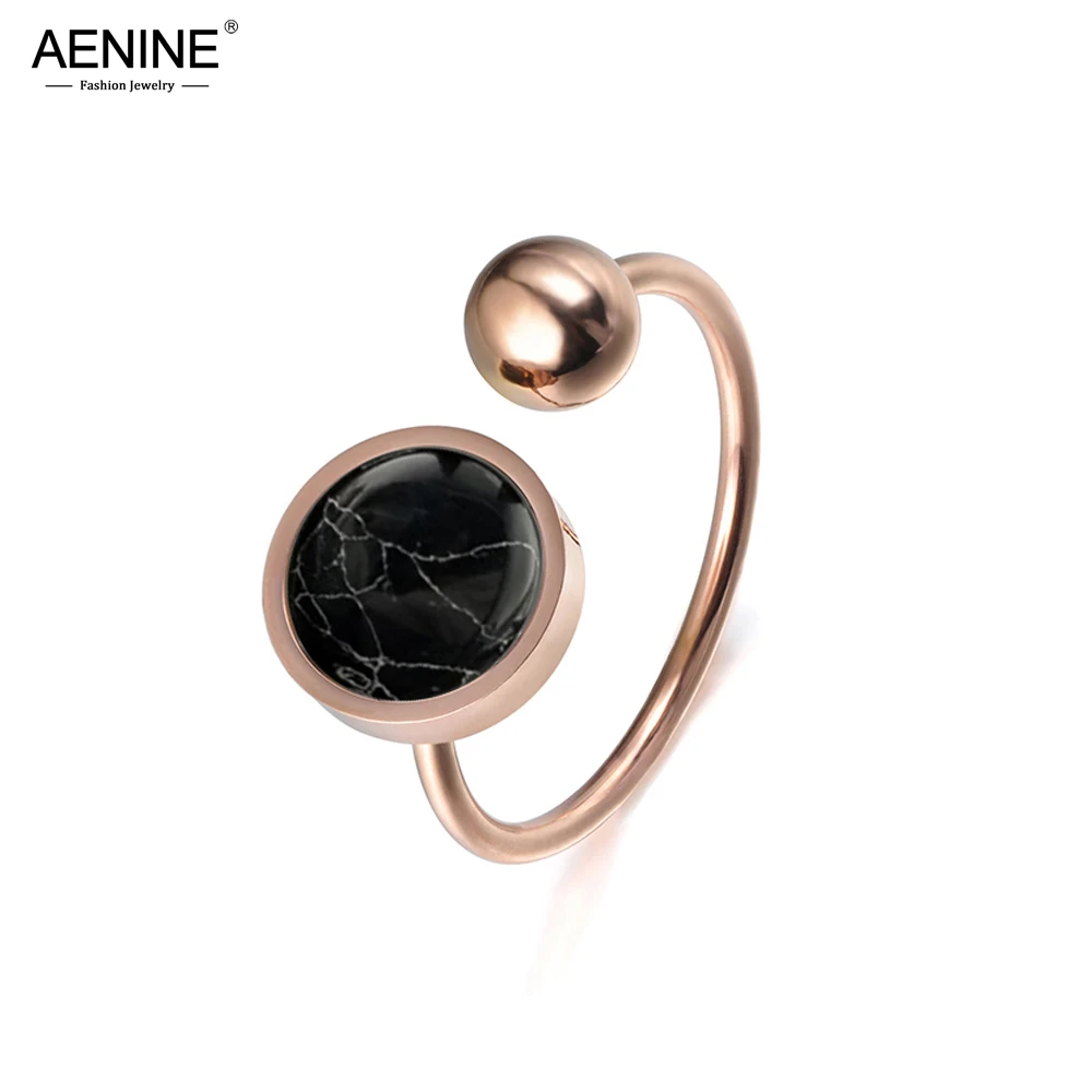 AENINE Creative Ring Round Shape White Magnesite Rose Gold Titanium Steel Anniversary Rings For Women Anillos Mujer AR17054
AENINE Creative Ring Round Shape White Magnesite Rose Gold Titanium Steel Anniversary Rings For Women Anillos Mujer AR17054