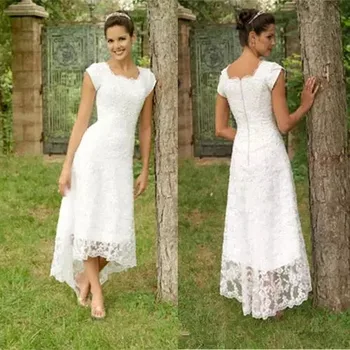 New Full lace Hi-Lo wedding dresses A line Scoop Teal length Bridal gowns short sleeve bridal dress wedding gown High Quality
New Full lace Hi-Lo wedding dresses A line Scoop Teal length Bridal gowns short sleeve bridal dress wedding gown High Quality