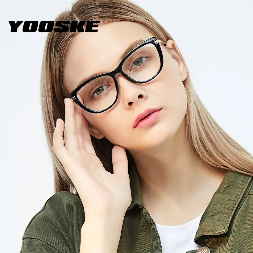 YOOSKE Cat Eye Glasses Frames Women High Quality Optical Eyeglasses Frame Metal Spectacles Classic Black Pink Eyewear
YOOSKE Cat Eye Glasses Frames Women High Quality Optical Eyeglasses Frame Metal Spectacles Classic Black Pink Eyewear