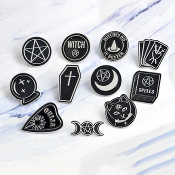 Miss Zoe Handmade Witch Ouija Moon Tarot BooK New Goth Style Enamel Pins Badge Denim Jacket Jewelry Gifts Brooches for Women Men
Miss Zoe Handmade Witch Ouija Moon Tarot BooK New Goth Style Enamel Pins Badge Denim Jacket Jewelry Gifts Brooches for Women Men