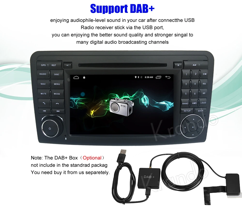 Krando Benz ML Class W164 car radio GPS navigation system (13)