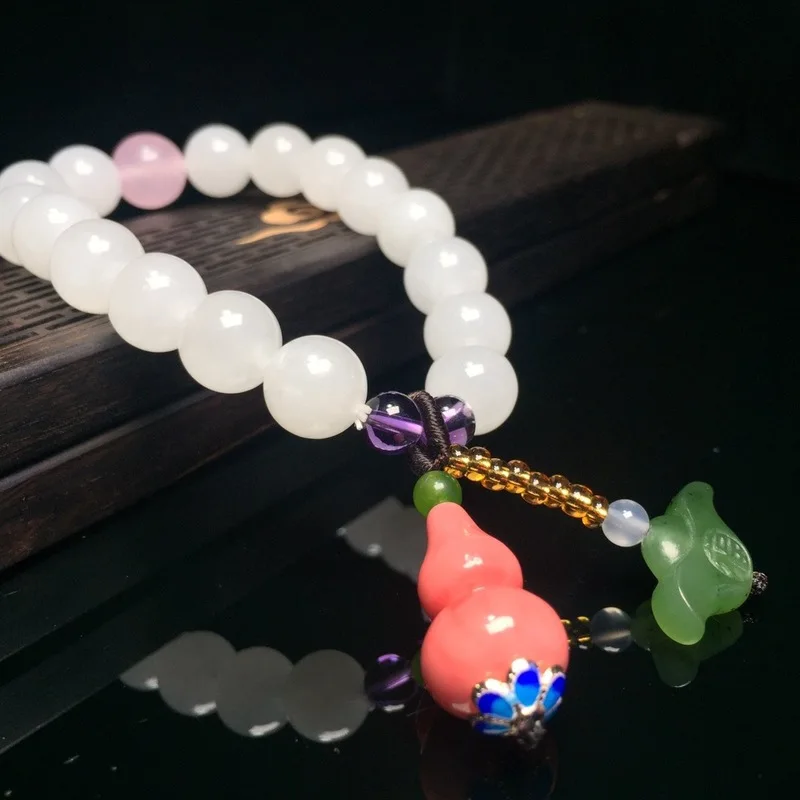 Pulseira Feminina New Bracelet Bileklik Yu Xuan, Hotan Hand St With 10 Mm Beads Collocation Gourd Yuan Treasure Pendant
Pulseira Feminina New Bracelet Bileklik Yu Xuan, Hotan Hand St With 10 Mm Beads Collocation Gourd Yuan Treasure Pendant