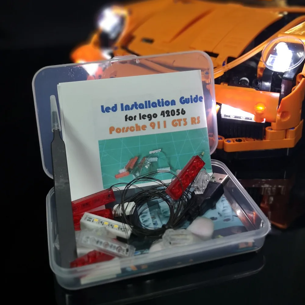 Led Light kit (only light included ) for 42056 and Compatible with 20001 TECHNIC 911 (not includ car bricks set
Led Light kit (only light included ) for 42056 and Compatible with 20001 TECHNIC 911 (not includ car bricks set