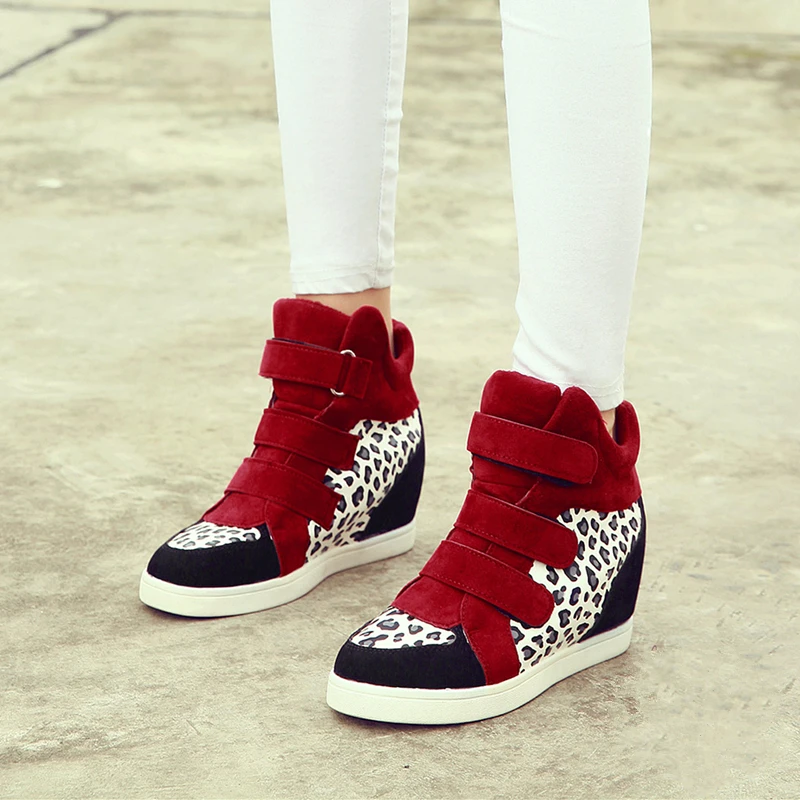 Luxury Brand Red Platform Sneakers Wedges Shoes For Women Height Increasing Leopard Suede Casual Shoes Women 2019 Tenis Feminin
Luxury Brand Red Platform Sneakers Wedges Shoes For Women Height Increasing Leopard Suede Casual Shoes Women 2019 Tenis Feminin
