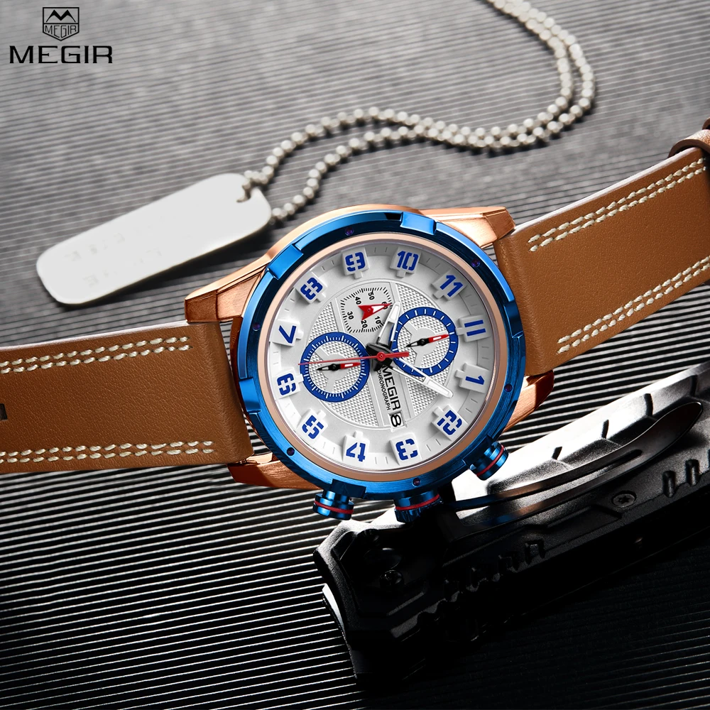 MEGIR Chronograph Sports Watches Men Quartz Male Clock Luminous Army Military Man Business Wrist Watch Relogio masculino
MEGIR Chronograph Sports Watches Men Quartz Male Clock Luminous Army Military Man Business Wrist Watch Relogio masculino
