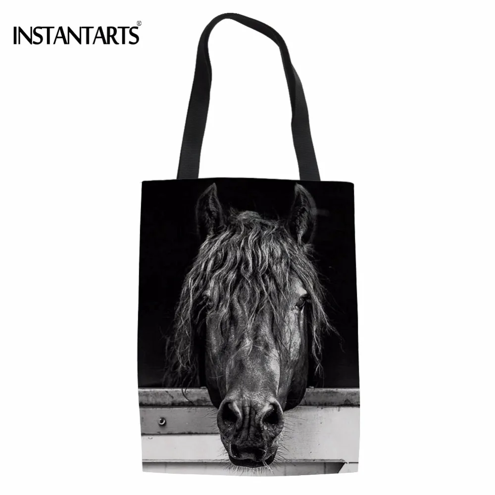 INSTANTARTS Casual Woman's Linen Shopping Bags 3D Crazy Horse Printed Shopper Tote Bags Fashion Ladies Friendly Reusable Eco Bag
INSTANTARTS Casual Woman's Linen Shopping Bags 3D Crazy Horse Printed Shopper Tote Bags Fashion Ladies Friendly Reusable Eco Bag