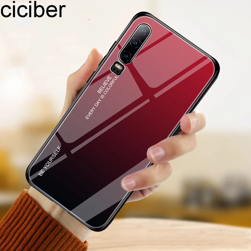 ciciber Gradient Colored Tempered Glass Cover for Huawei P30 Pro Hard Back Glass Phone Case for huawei P30 Lite Coque Funda Capa
ciciber Gradient Colored Tempered Glass Cover for Huawei P30 Pro Hard Back Glass Phone Case for huawei P30 Lite Coque Funda Capa