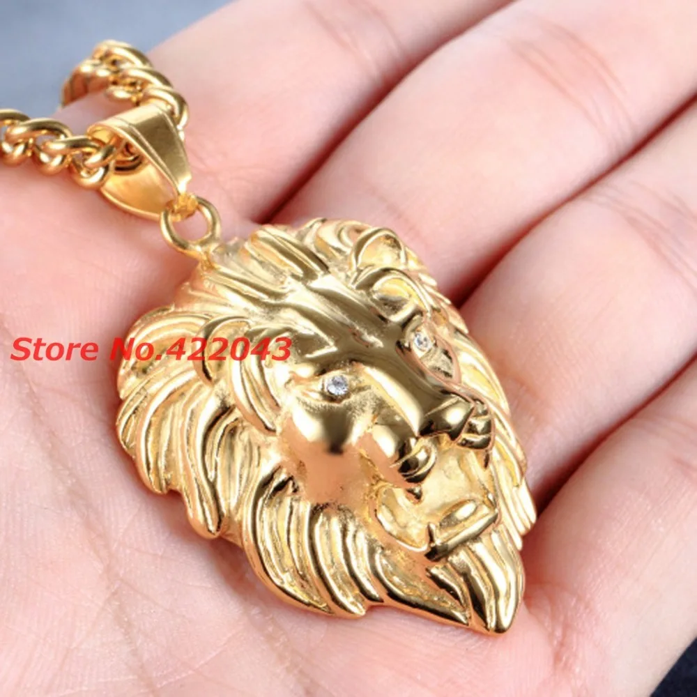 Hot Gold Hip Hop Lion Head With Crystal Pendant Necklace For Men Luxury Stainless Steel Male Jewelry Friendship Gift
Hot Gold Hip Hop Lion Head With Crystal Pendant Necklace For Men Luxury Stainless Steel Male Jewelry Friendship Gift