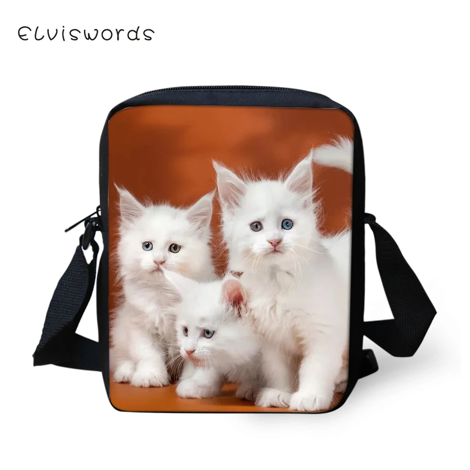 ELVISWORDS Fashion Women Messenger Bags White Angora Baby Cats Prints Girls Flaps Shoulder Bags Kawaii Animal Travel Mini Purses
ELVISWORDS Fashion Women Messenger Bags White Angora Baby Cats Prints Girls Flaps Shoulder Bags Kawaii Animal Travel Mini Purses