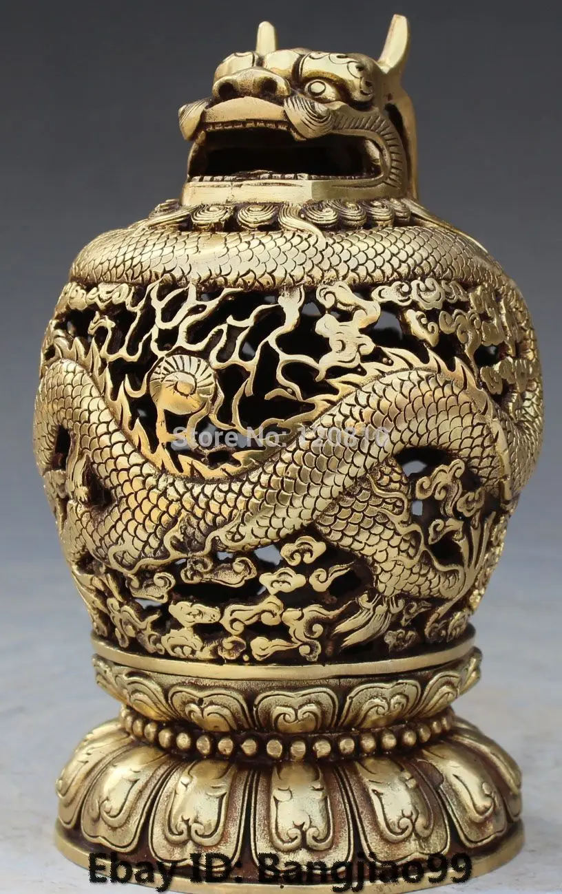 JJJ000++8" Chinese Bronze Openwork Zodiac Animal Dragon Beast Incense Burner Censer statue
JJJ000++8" Chinese Bronze Openwork Zodiac Animal Dragon Beast Incense Burner Censer statue