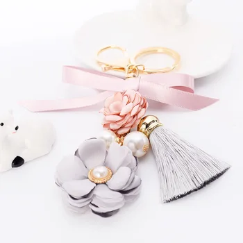 Cloth Flower Key Ring Ice Silk Tassel Car Key Chains Lady Couple Bag Ornaments Creative Fashion Charm Bowknot Keychain
Cloth Flower Key Ring Ice Silk Tassel Car Key Chains Lady Couple Bag Ornaments Creative Fashion Charm Bowknot Keychain