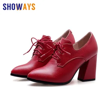 British Women High Block Heel Derbies PU Leather Pointed Toe Lace-up Pumps Retro Casual Office Lady Oxfords Black Dress Brogues
British Women High Block Heel Derbies PU Leather Pointed Toe Lace-up Pumps Retro Casual Office Lady Oxfords Black Dress Brogues