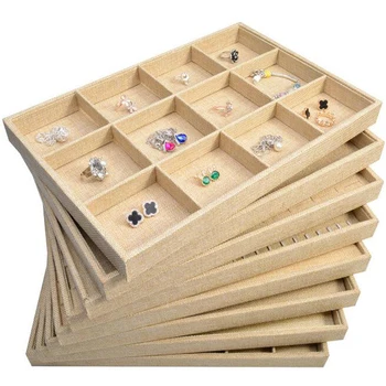 New Arrival Wrapped Linen Jewelry Display Jewellery Tray Ring Holder Necklaces Organizer Bracelets Showcase Pendants Box
New Arrival Wrapped Linen Jewelry Display Jewellery Tray Ring Holder Necklaces Organizer Bracelets Showcase Pendants Box