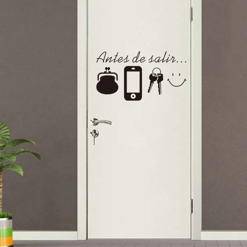 Spanish English vinyl Quotes wall stickers home living room Door decoration sticker Decals Daily Before Leaving reminder Mural
Spanish English vinyl Quotes wall stickers home living room Door decoration sticker Decals Daily Before Leaving reminder Mural