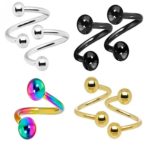 2 Pcs Stainless Steel Spiral Twister Lip Nose Ring Body Puncture Piercing Jewelry
2 Pcs Stainless Steel Spiral Twister Lip Nose Ring Body Puncture Piercing Jewelry