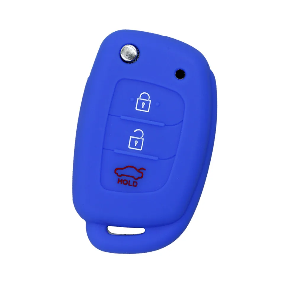 Cunymagos silicone car key fob Blank cover case skin set for Hyundai i20 ix35 solaris tucson 2017 accent santa fe smart remote accessories (2)