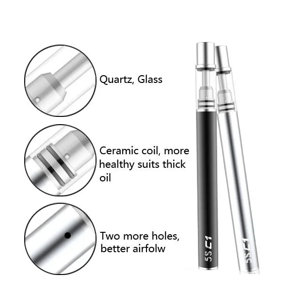 10pcs mjtech 5s mini atomizer tank disposable vape pen Electronic Cigarette 320mah Battery Pyrex glass Vaporizer