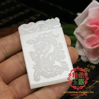 Exquisite Chinese white jade hand-made dragon amulet necklace pendant
Exquisite Chinese white jade hand-made dragon amulet necklace pendant