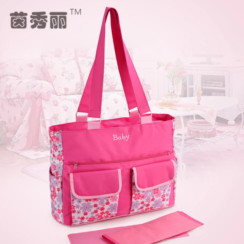 

large capacity fashion multifunctional mummy mommy baby diaper changing bags set nappy bag with change mat pad babies care