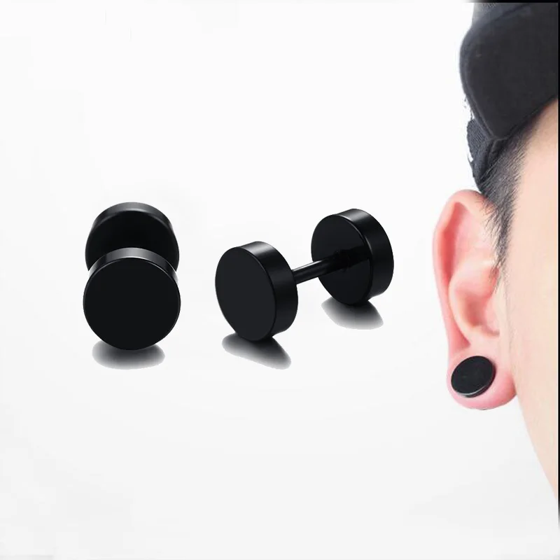 6MM-10MM Black Screw Stud Earrings for Men Women Stainless Steel Cheater Fake Ear Plugs Gauges Illusion Tunnel Earing Jewelry
6MM-10MM Black Screw Stud Earrings for Men Women Stainless Steel Cheater Fake Ear Plugs Gauges Illusion Tunnel Earing Jewelry