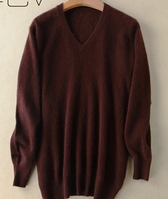 Мужской кашемировый свитер с длинным рукавом и v образным вырезом Официальный