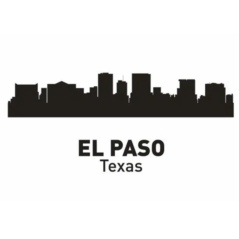 

DCTAL EL PASO City Decal Landmark Skyline Wall Stickers Sketch Decals Poster Parede Home Decor Sticker