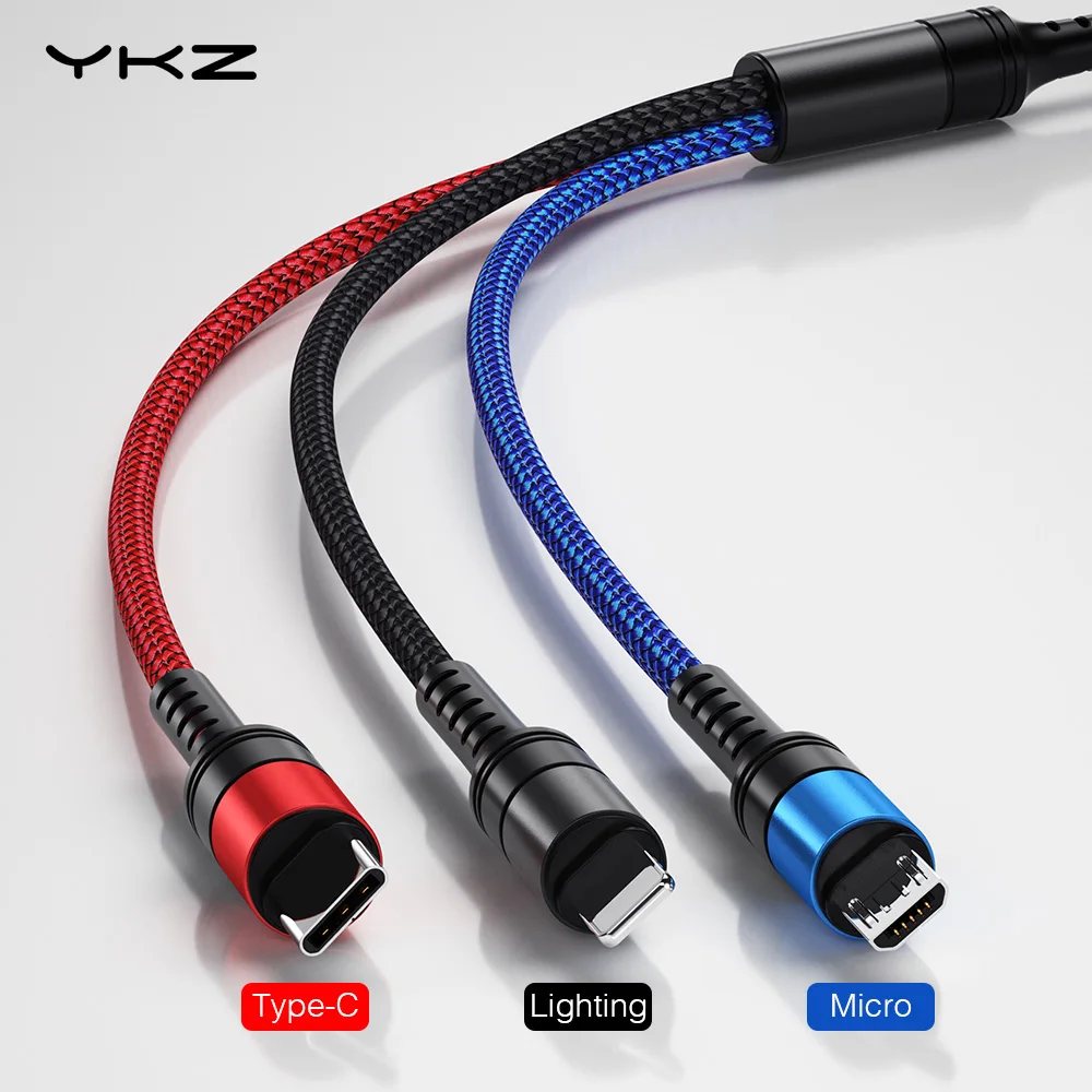 YKZ 3 in 1 Micro USB C Cable for Samsung S10 Apple Xiaomi Multi Fast Charging Cable for Android Type C Mobile Phone Data Cord
YKZ 3 in 1 Micro USB C Cable for Samsung S10 Apple Xiaomi Multi Fast Charging Cable for Android Type C Mobile Phone Data Cord