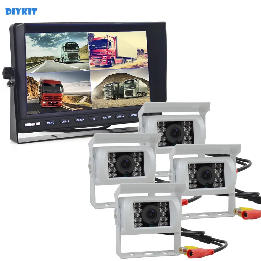 DIYKIT 10inch 4Split Quad Display Rear View Car Monitor + IR Night Vision Rear View Camera Waterproof for Car Truck Bus RV
DIYKIT 10inch 4Split Quad Display Rear View Car Monitor + IR Night Vision Rear View Camera Waterproof for Car Truck Bus RV