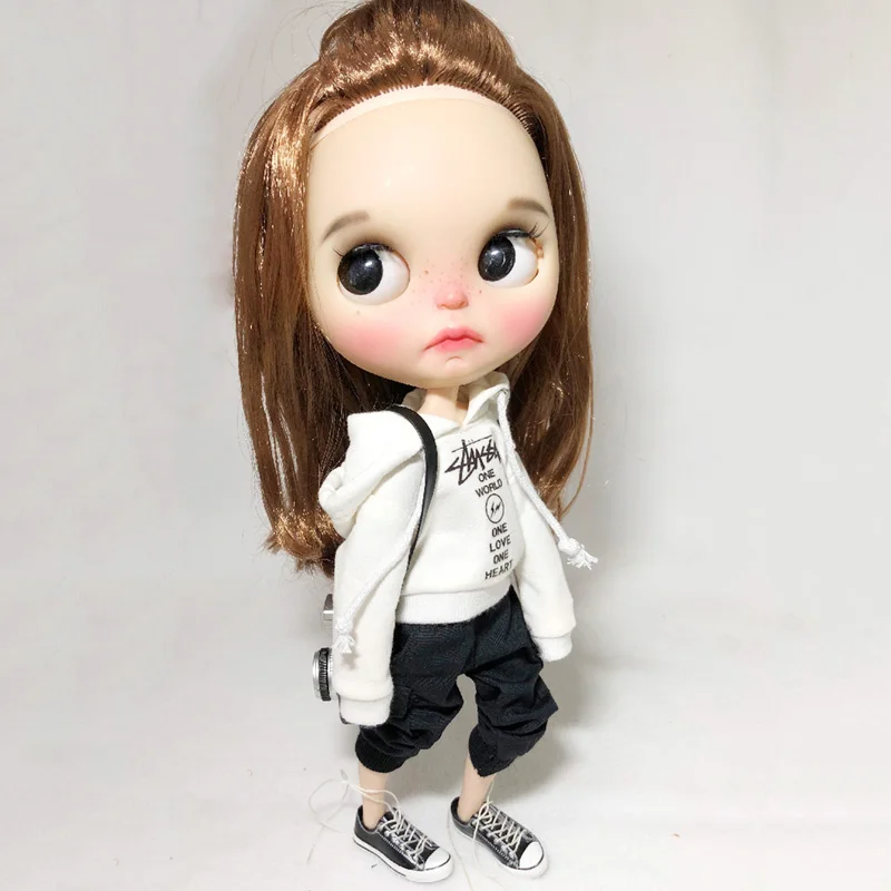 Cool Printing Blyth Doll Clothes white Hat Hoodie T-shirt for blyth Pants azone s ob24 1/6 Doll accessories Clothes
Cool Printing Blyth Doll Clothes white Hat Hoodie T-shirt for blyth Pants azone s ob24 1/6 Doll accessories Clothes