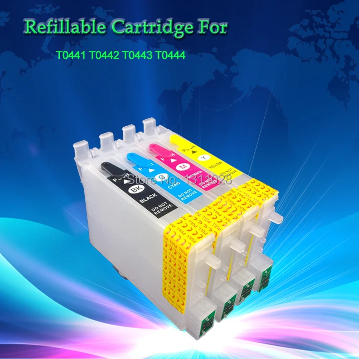 

INK WAY T0441-T0444 Refillable ink cartridge for Stylus C64,C66,C84,C84N,C84WN,C86,CX3600,CX3650,CX4600,CX6400,CX6600 with ARC