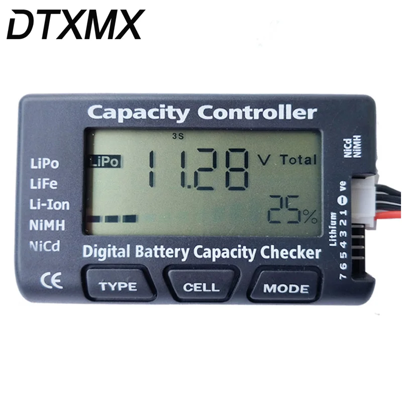 DTXMX Universal RC CellMeter-7 Digital Cell Battery Capacity Checker For LiPo Tester
DTXMX Universal RC CellMeter-7 Digital Cell Battery Capacity Checker For LiPo Tester