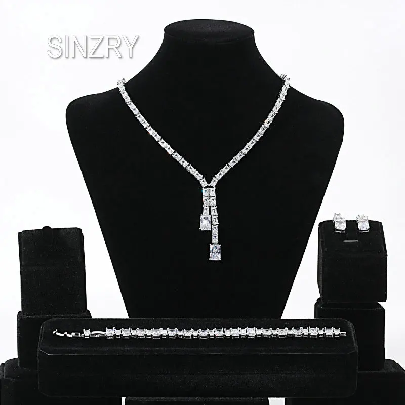SINZRY партия свадебный комплект ювелирных изделий 3 шт кубического циркония Роскошные Геометрические Чокеры ожерелье серьги браслет свадебные ювелирные наборы 
SINZRY партия свадебный комплект ювелирных изделий 3 шт кубического циркония Роскошные Геометрические Чокеры ожерелье серьги браслет свадебные ювелирные наборы