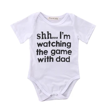 Hot Pure Cotton For 0-18M Newborn Baby Boy Girl Triangle Romper Playsuit Outfits Clothes Funny Letter Watching The Game With Dad
Hot Pure Cotton For 0-18M Newborn Baby Boy Girl Triangle Romper Playsuit Outfits Clothes Funny Letter Watching The Game With Dad