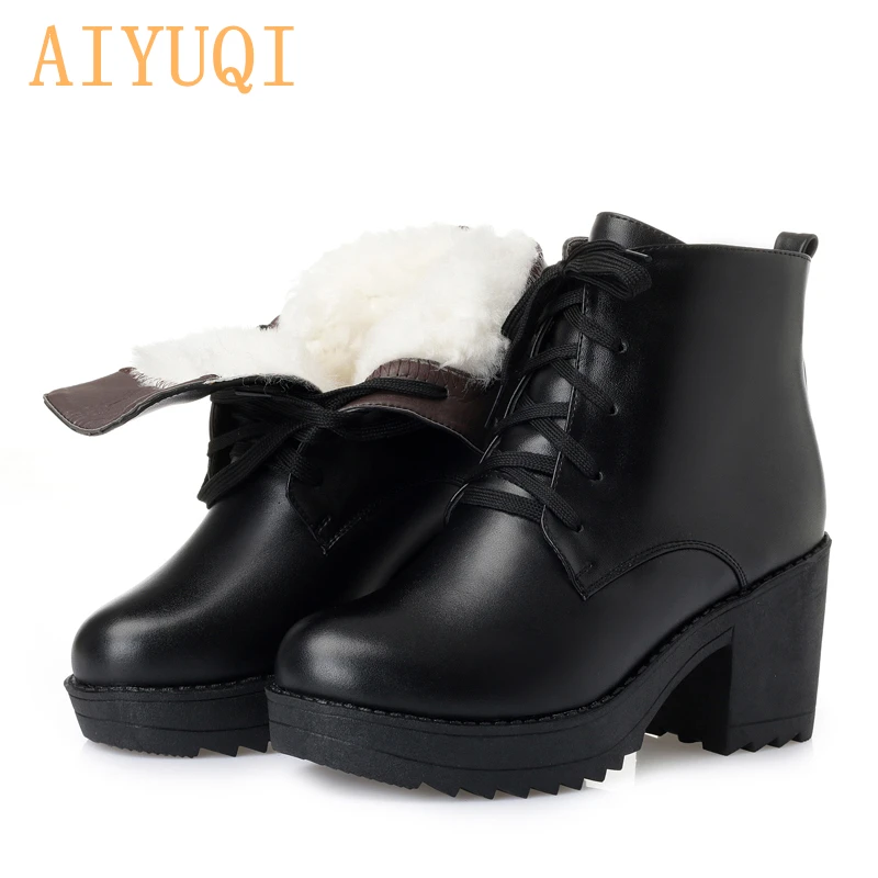 AIYUQI Platform Boots Women 2020 Genuine Leather Women Martin Boots Wool Thick Warm Snow Boots Women Plus Size Military Boots
AIYUQI Platform Boots Women 2020 Genuine Leather Women Martin Boots Wool Thick Warm Snow Boots Women Plus Size Military Boots