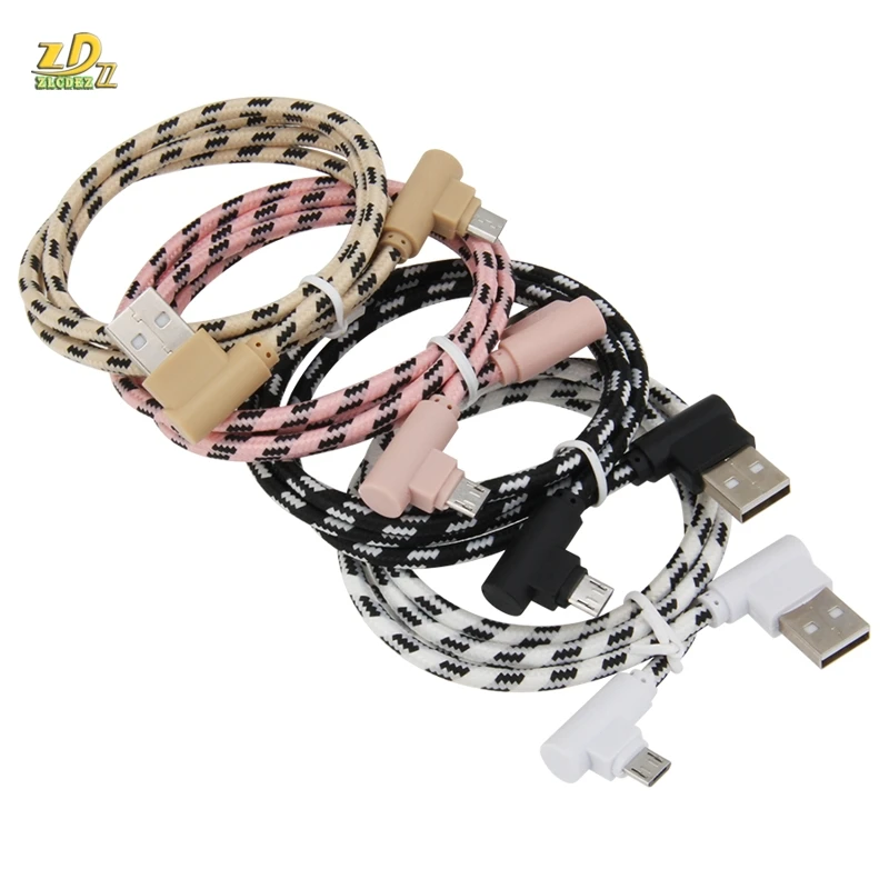 300 шт./лот 1 м/2 м/3 м 2 стороны 90 градусов локоть решетки плетеный Micro 5pin/8pin/Type-C кабель