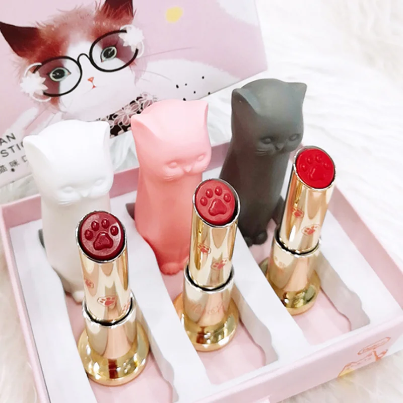 HANXIN Brand Sicily Kitty Lipstick Suit Gift box Three outfits Moisture Moist cat's claws Lipstick Lasting
HANXIN Brand Sicily Kitty Lipstick Suit Gift box Three outfits Moisture Moist cat's claws Lipstick Lasting