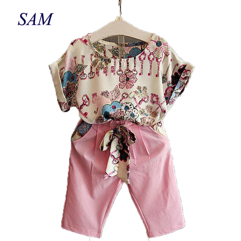 2019 summer fashion girls clothing sets children's print key short-sleeved shirt + cropped pants 2 pcs suit clothes kids sets
2019 summer fashion girls clothing sets children's print key short-sleeved shirt + cropped pants 2 pcs suit clothes kids sets