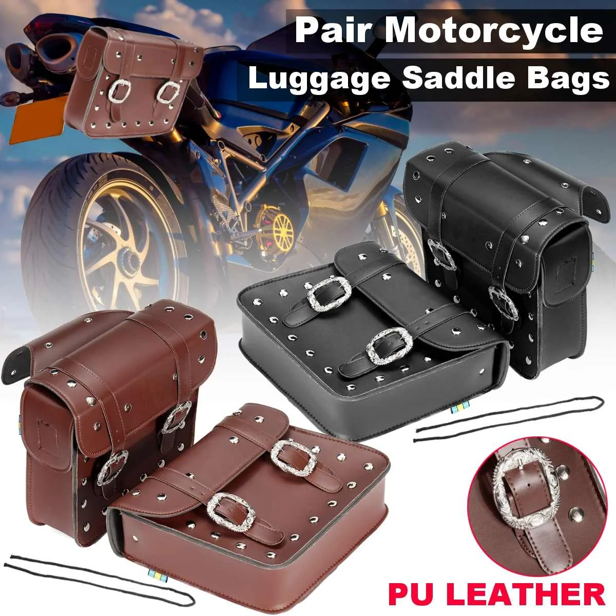 Pair Black/Brown Motorcycle Universal PU Leather Box Hanging Bag Side Saddlebags With Clip Rider Suitcase Accessories For KTM
Pair Black/Brown Motorcycle Universal PU Leather Box Hanging Bag Side Saddlebags With Clip Rider Suitcase Accessories For KTM